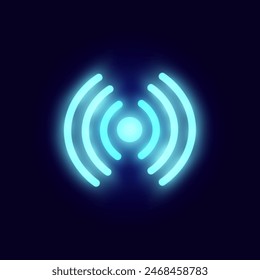 Neon vector illustration Wi-Fi Free vector illustration in blue color. Stylish and modern design, perfect for advertising and informational materials.