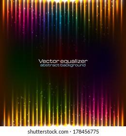 Neon vector lights background
