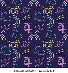 Neon vector pattern style seamless background