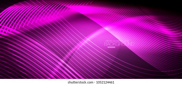 Neon vector smooth wave digital abstract background