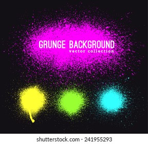 Neon vector spray stains