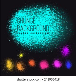 Neon vector spray stains