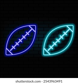A neon vector stock illustration of an American football on a white background..