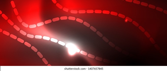 Neon vector wave lines abstract background, magic futuristic techno design, vector motion concept