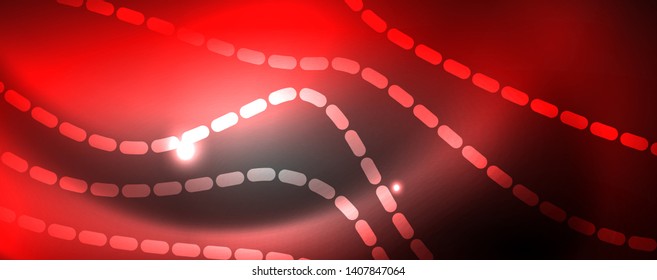 Neon vector wave lines abstract background, magic futuristic techno design, vector motion concept