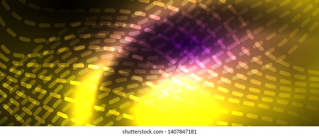 Neon vector wave lines abstract background, magic futuristic techno design, vector motion concept