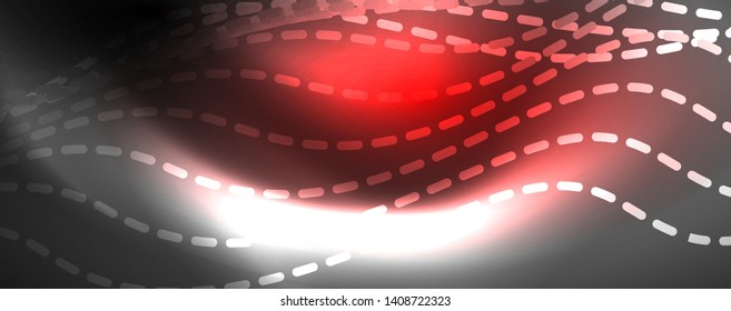 Neon vector wave lines abstract background, magic futuristic techno design, vector motion concept