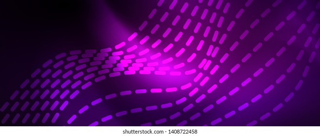 Fondo abstracto de líneas de onda vector neón, diseño tecnológico futurista mágico, concepto de movimiento vectorial