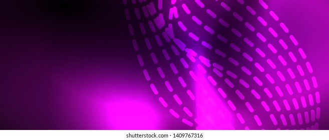 Neon vector wave lines abstract background, magic futuristic techno design, vector motion concept