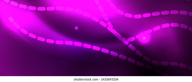 Fondo abstracto de líneas de onda vector neón, diseño tecnológico futurista mágico, concepto de movimiento vectorial