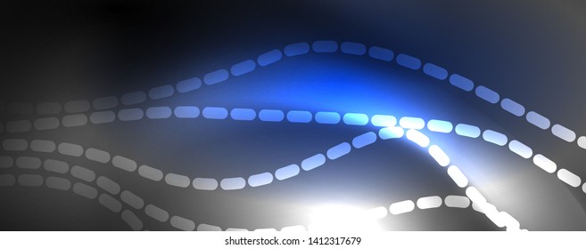 Neon vector wave lines abstract background, magic futuristic techno design, vector motion concept