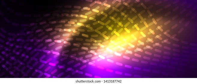Neon vector wave lines abstract background, magic futuristic techno design, vector motion concept