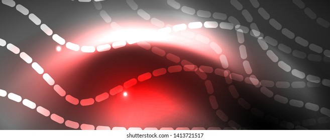 Neon vector wave lines abstract background, magic futuristic techno design, vector motion concept