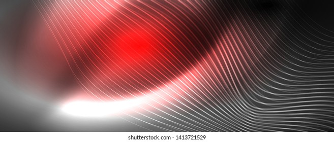 Neon vector wave lines abstract background, magic futuristic techno design, vector motion concept