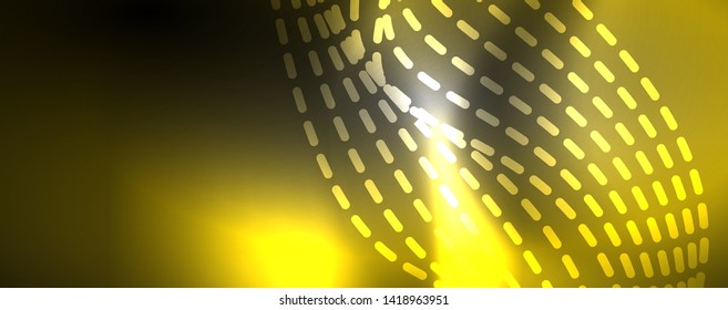 Neon vector wave lines abstract background, magic futuristic techno design, vector motion concept