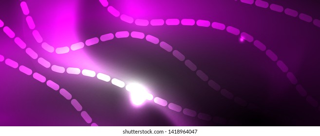 Neon vector wave lines abstract background, magic futuristic techno design, vector motion concept