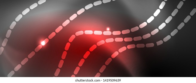 Neon vector wave lines abstract background, magic futuristic techno design, vector motion concept