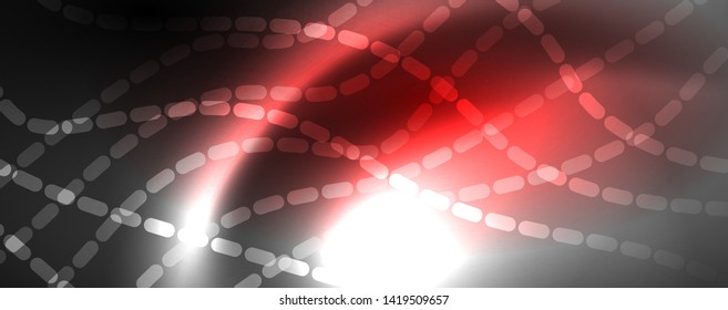 Fondo abstracto de líneas de onda vector neón, diseño tecnológico futurista mágico, concepto de movimiento vectorial