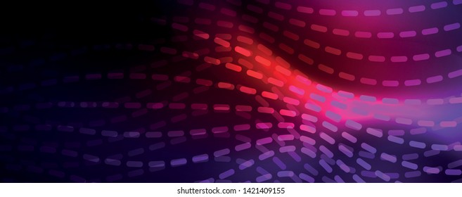 Neon vector wave lines abstract background, magic futuristic techno design, vector motion concept
