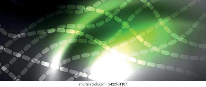 Fondo abstracto de líneas de onda vector neón, diseño tecnológico futurista mágico, concepto de movimiento vectorial