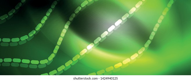 Fondo abstracto de líneas de onda vector neón, diseño tecnológico futurista mágico, concepto de movimiento vectorial