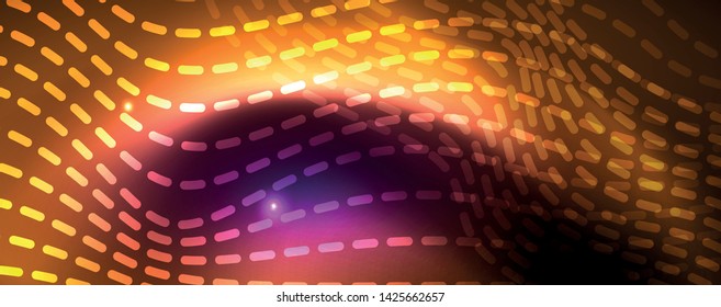 Neonvektorwellenlinien, abstrakter Hintergrund, magisches futuristisches Techno-Design, Vektorgrafik-Konzept