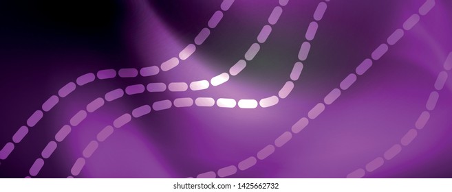 Neon vector wave lines abstract background, magic futuristic techno design, vector motion concept