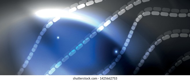 Neon vector wave lines abstract background, magic futuristic techno design, vector motion concept