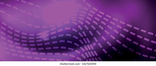 Neon vector wave lines abstract background, magic futuristic techno design, vector motion concept