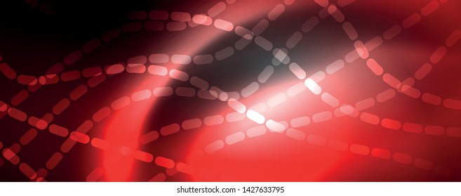 Fondo abstracto de líneas de onda vector neón, diseño tecnológico futurista mágico, concepto de movimiento vectorial