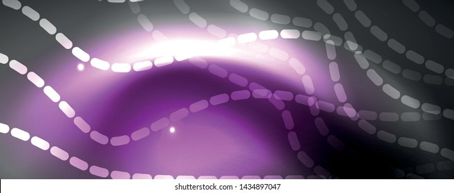 Fondo abstracto de líneas de onda vector neón, diseño tecnológico futurista mágico, concepto de movimiento vectorial