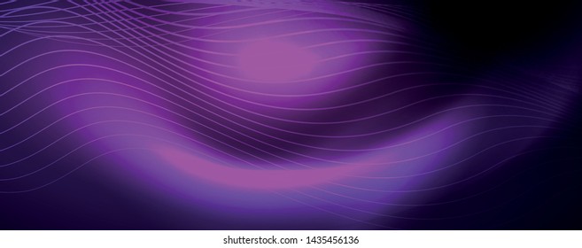 Neon vector wave lines abstract background, magic futuristic techno design, vector motion concept