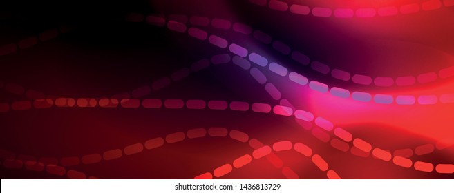 Fondo abstracto de líneas de onda vector neón, diseño tecnológico futurista mágico, concepto de movimiento vectorial