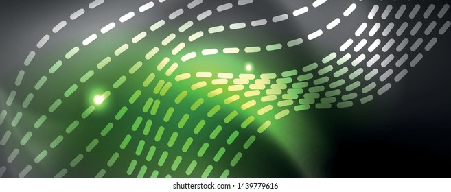 Neon vector wave lines abstract background, magic futuristic techno design, vector motion concept