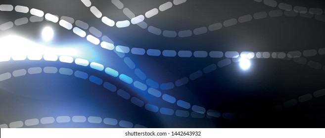 Neon vector wave lines abstract background, magic futuristic techno design, vector motion concept