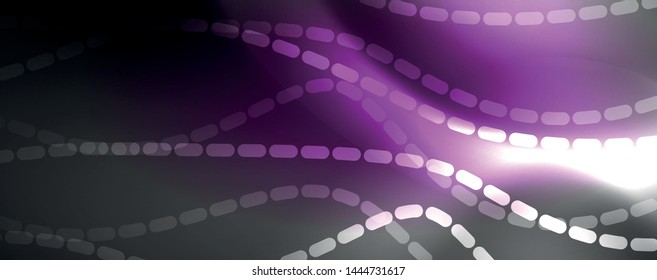 Neon vector wave lines abstract background, magic futuristic techno design, vector motion concept