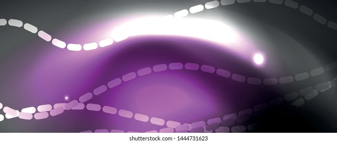 Neon vector wave lines abstract background, magic futuristic techno design, vector motion concept