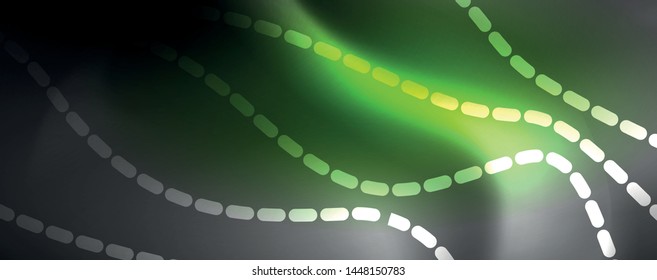 Neon vector wave lines abstract background, magic futuristic techno design, vector motion concept