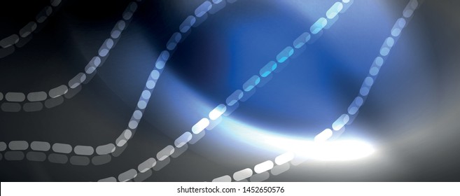 Neon vector wave lines abstract background, magic futuristic techno design, vector motion concept