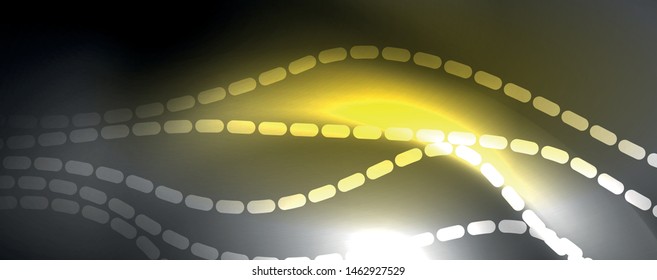 Neon vector wave lines abstract background, magic futuristic techno design, vector motion concept