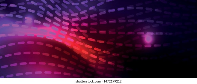 Neon vector wave lines abstract background, magic futuristic techno design, vector motion concept