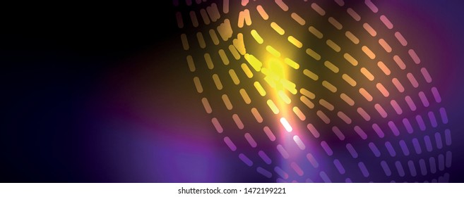 Neon vector wave lines abstract background, magic futuristic techno design, vector motion concept