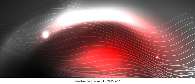 Fondo abstracto de líneas de onda vector neón, diseño tecnológico futurista mágico, concepto de movimiento vectorial