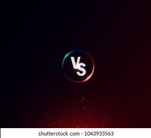 Neon versus logo vs letters for sports and fight competition. Battle vs match, game concept competitive vs. Vector illustration