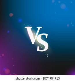 neon versus logo vs letters for sports and fight competition. Battle vs match, game concept competitive vs. Vector illustration