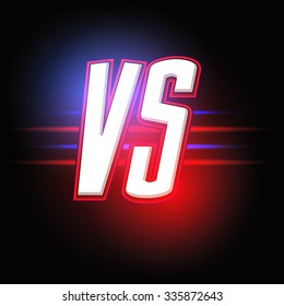  Neon Versus Logo. VS Vector Letters Illustration. Competition Icon. Fight Symbol.