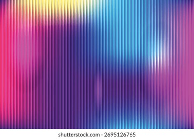 Neon Vertical Stripes Background in Magenta and Violet Colorful Abstract Glow