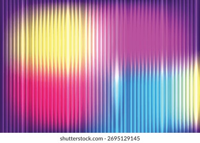 Neon Vertical Listras Fundo em Roxo e Amarelo vibrante Gradiente Luz Efeito