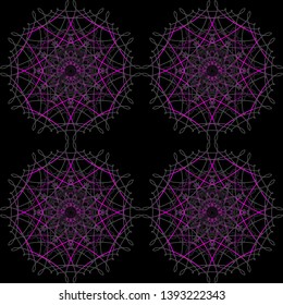 neon vibrant circle mandala with tile effect