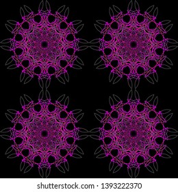 neon vibrant circle mandala with tile effect